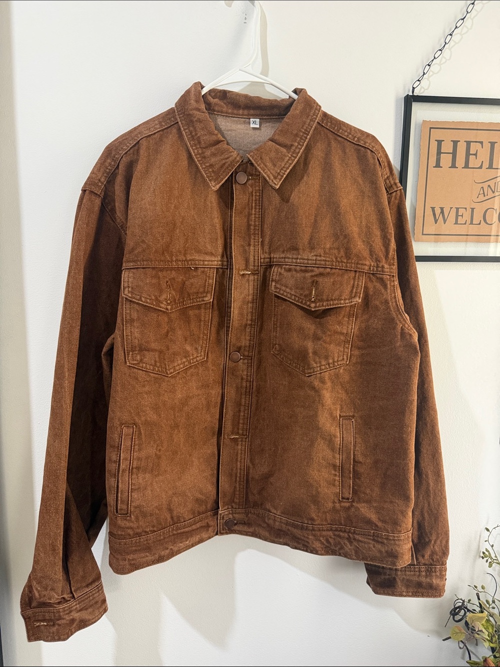 Men's Brown denim Jacket - Classic Workwear Style